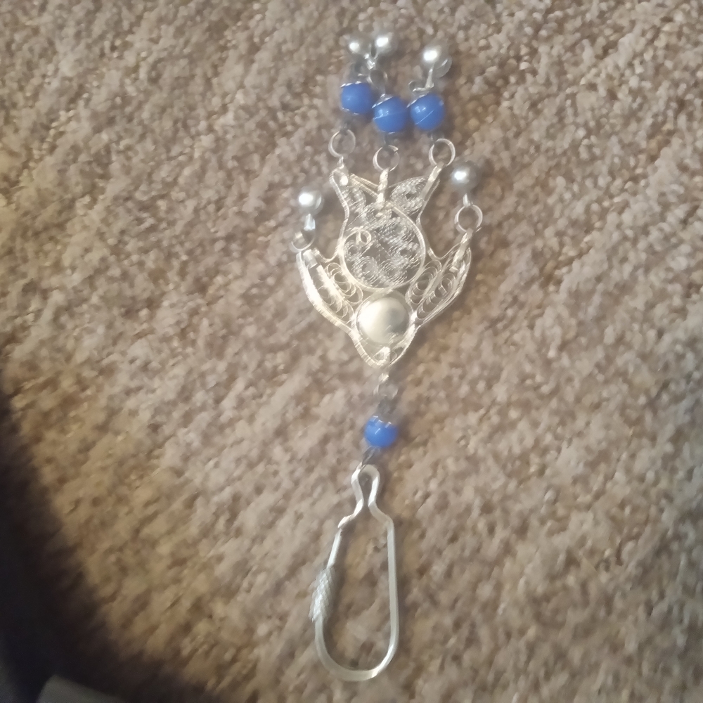 Silver and Blue Key Holder
